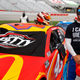 Bubba Wallace, driver of the #43 McDonald’s Chevrolet, stands during the national anthem prior to the NASCAR Cup Series Folds of Honor QuikTrip 500 at Atlanta Motor Speedway on June 07, 2020 in Hampton, Georgia.